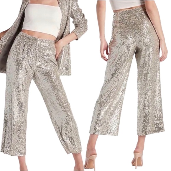 Express Sequin Cropped High Rise Pants - Picture 7 of 7